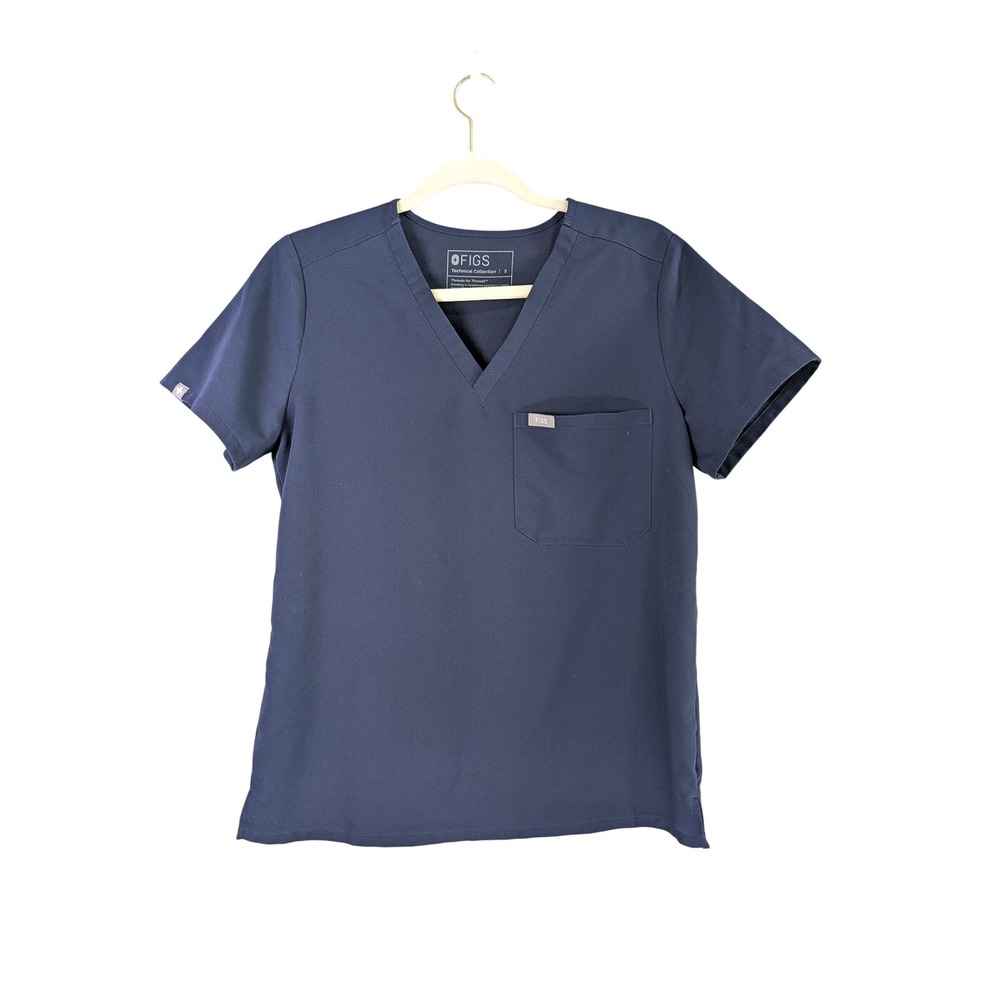 FIGS Scrub Top Technical‎ Collection Womens S Navy Blue Casma V-Neck